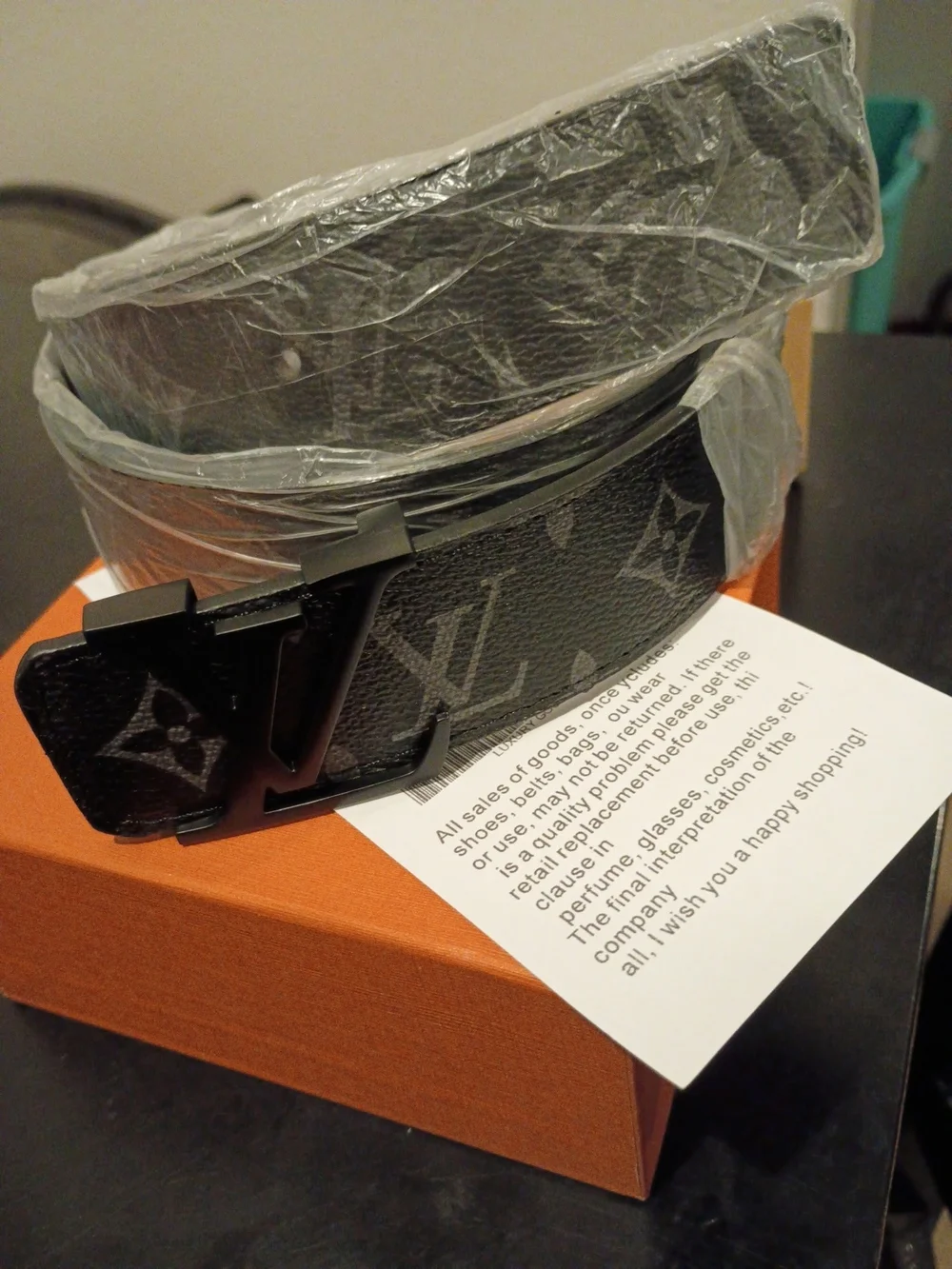 Louis Vuitton Black Monogram LV Buckle Belt